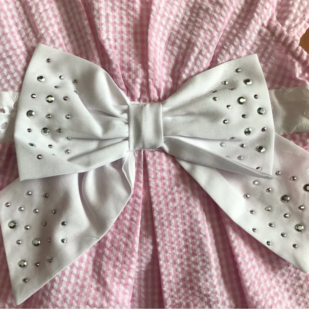Youngland Toddler Girls Seersucker Bow Dress Size 2T